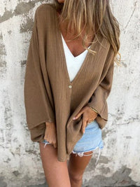 Alara Elegant Knit Cardigan in Brown