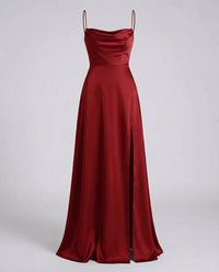 Alara Elegant Silk Maxi Dress in Red