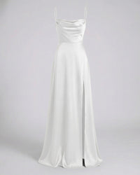 Alara Elegant Silk Maxi Dress in White