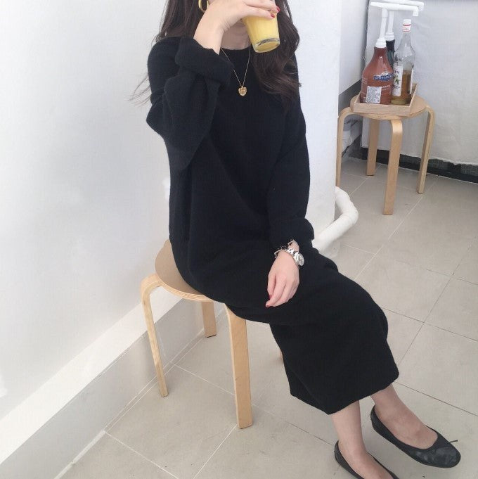 Alara Knit Dress with Oversized in Black