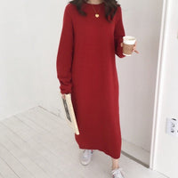 Alara Knit Dress with Oversized in Red