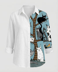 Alara Linen Blouse in Grey