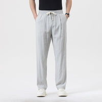 Alaric Casual Linen Trousers in Grey