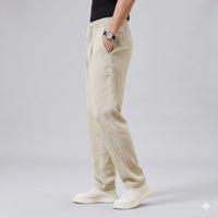 Alaric Casual Linen Trousers in Khaki Stil1