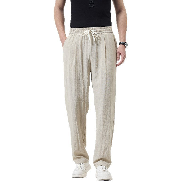 Alaric Casual Linen Trousers in Khaki Stil1