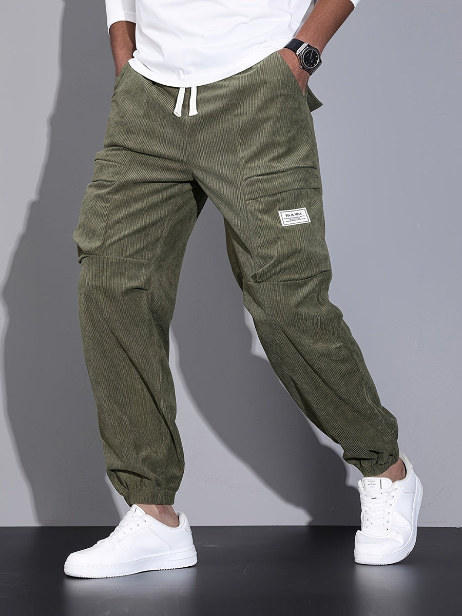 Alaric Corduroy Trousers in Army Green