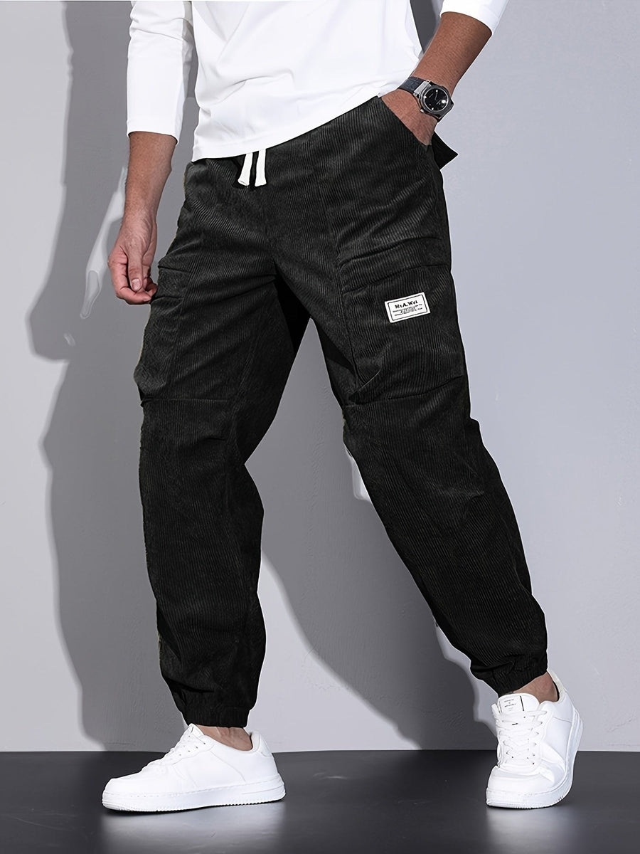 Alaric Corduroy Trousers in Black