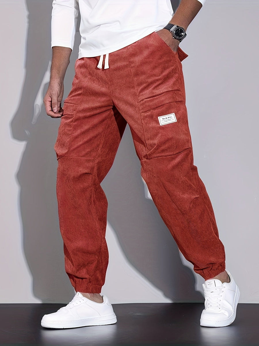 Alaric Corduroy Trousers in Red