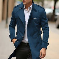 Alaric Elegant Trench Coat in Navy