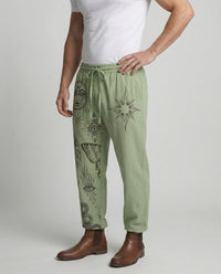 Alaric Linen Trousers with Drawstring Waist and Elastic Waist