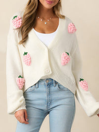 Alba Casual Knit Cardigan in Off White