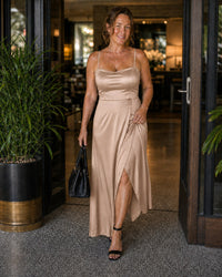 Alba Elegant Dress in Brown