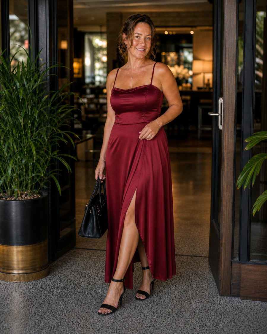 Alba Elegant Dress in Red