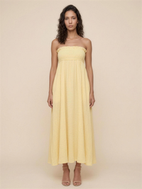Alba Maxi Dress in Yellow Gauze
