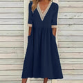 Aleda™ Collar Mid-Length Dress