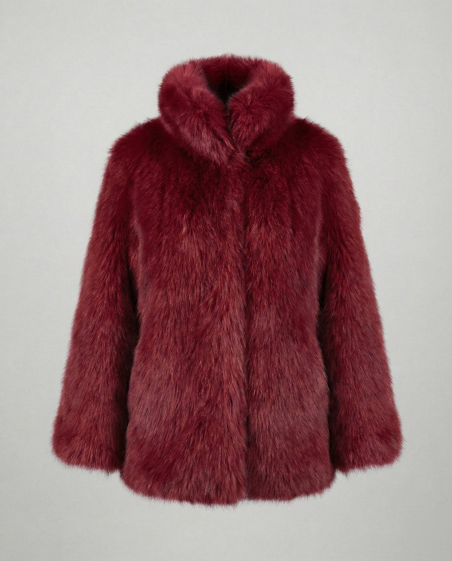 Alessia Coat in Wine Red