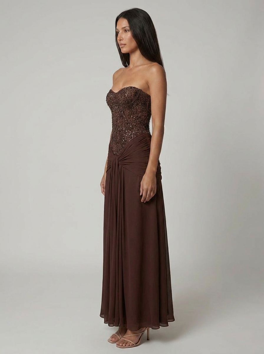 Alessia | Corset Strapless Maxi Dress