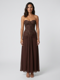 Alessia | Corset Strapless Maxi Dress