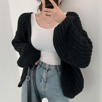 Alessia Knit Cardigan with V-Neck and Oversized