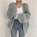 Alessia Knit Cardigan with V-Neck and Oversized