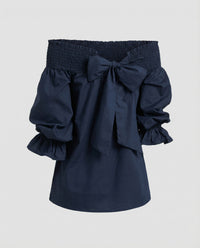 Alessia Linen Blend Dress in Blue