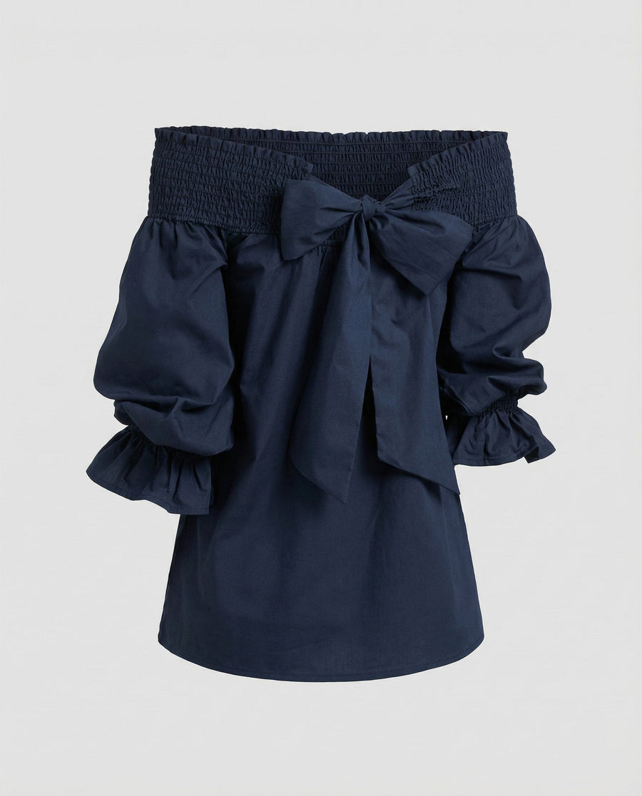 Alessia Linen Blend Dress in Blue