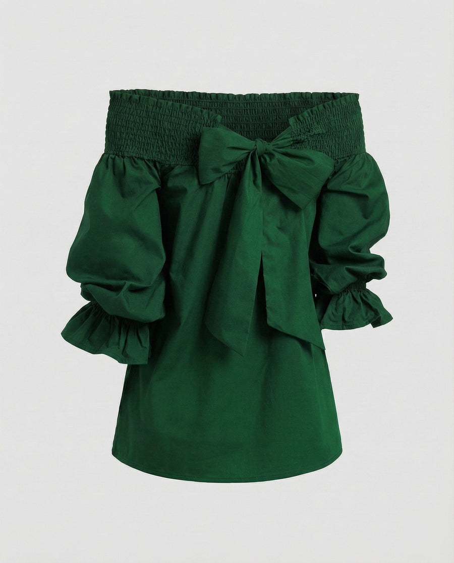 Alessia Linen Blend Dress in Green