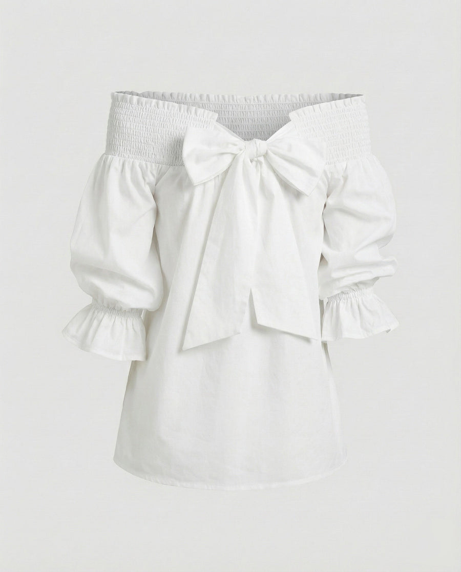 Alessia Linen Blend Dress in White