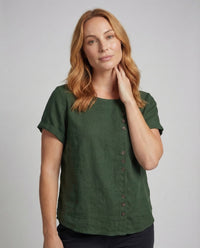 Alessia Linen Blouse with Button Front