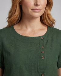 Alessia Linen Blouse with Button Front