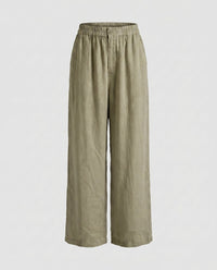 Alessia Linen Trousers with Pockets in Teefarben