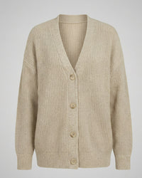 Alice Elegant Knit Cardigan in Beige