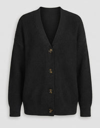 Alice Elegant Knit Cardigan in Black