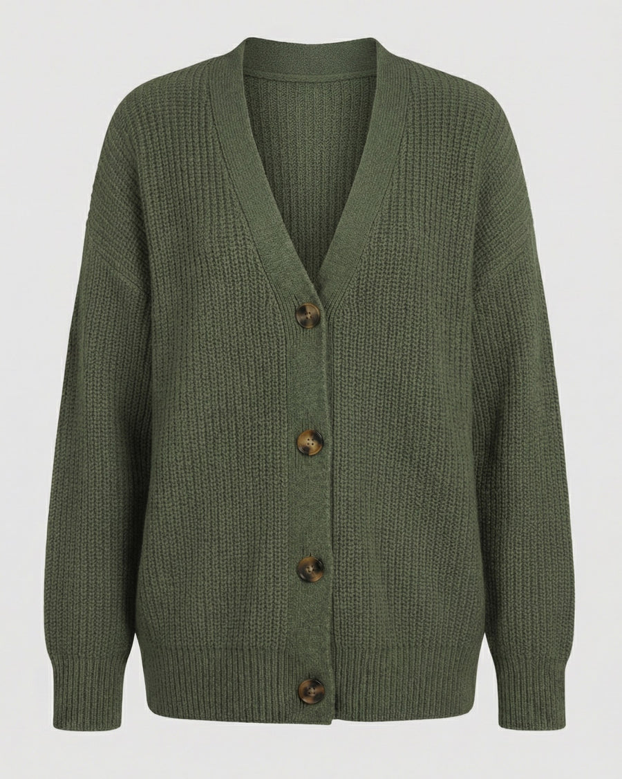 Alice Elegant Knit Cardigan in Green