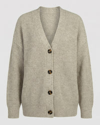 Alice Elegant Knit Cardigan in Light Grey