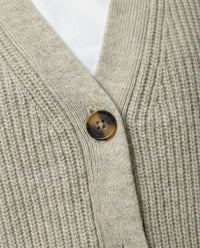 Alice Elegant Knit Cardigan in Light Grey
