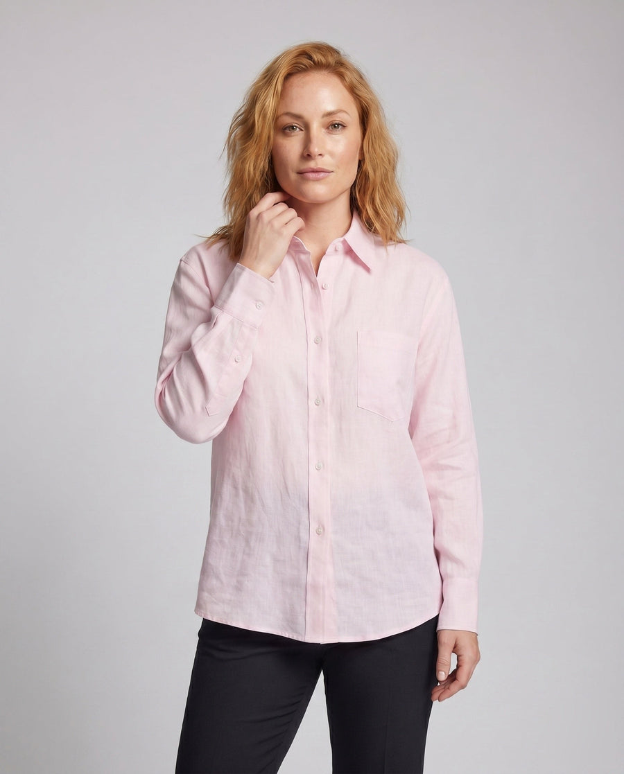 Alice Elegant Linen Blouse with Oversized