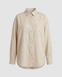 Alice Elegant Linen Blouse with Oversized in Leinwand