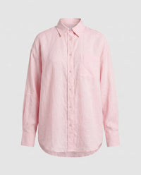Alice Elegant Linen Blouse with Oversized in Pink