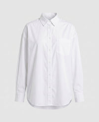 Alice Elegant Linen Blouse with Oversized in White