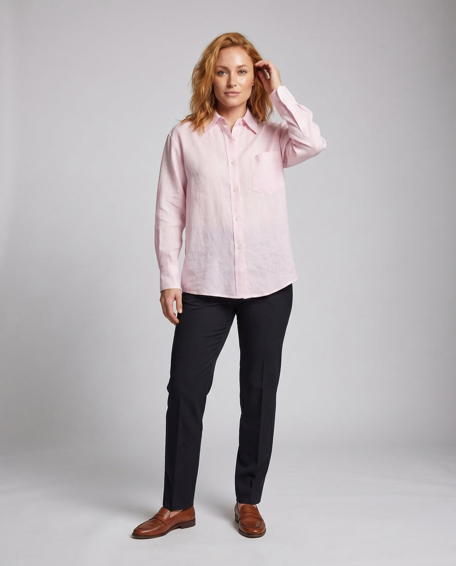 Alice Elegant Linen Blouse with Oversized