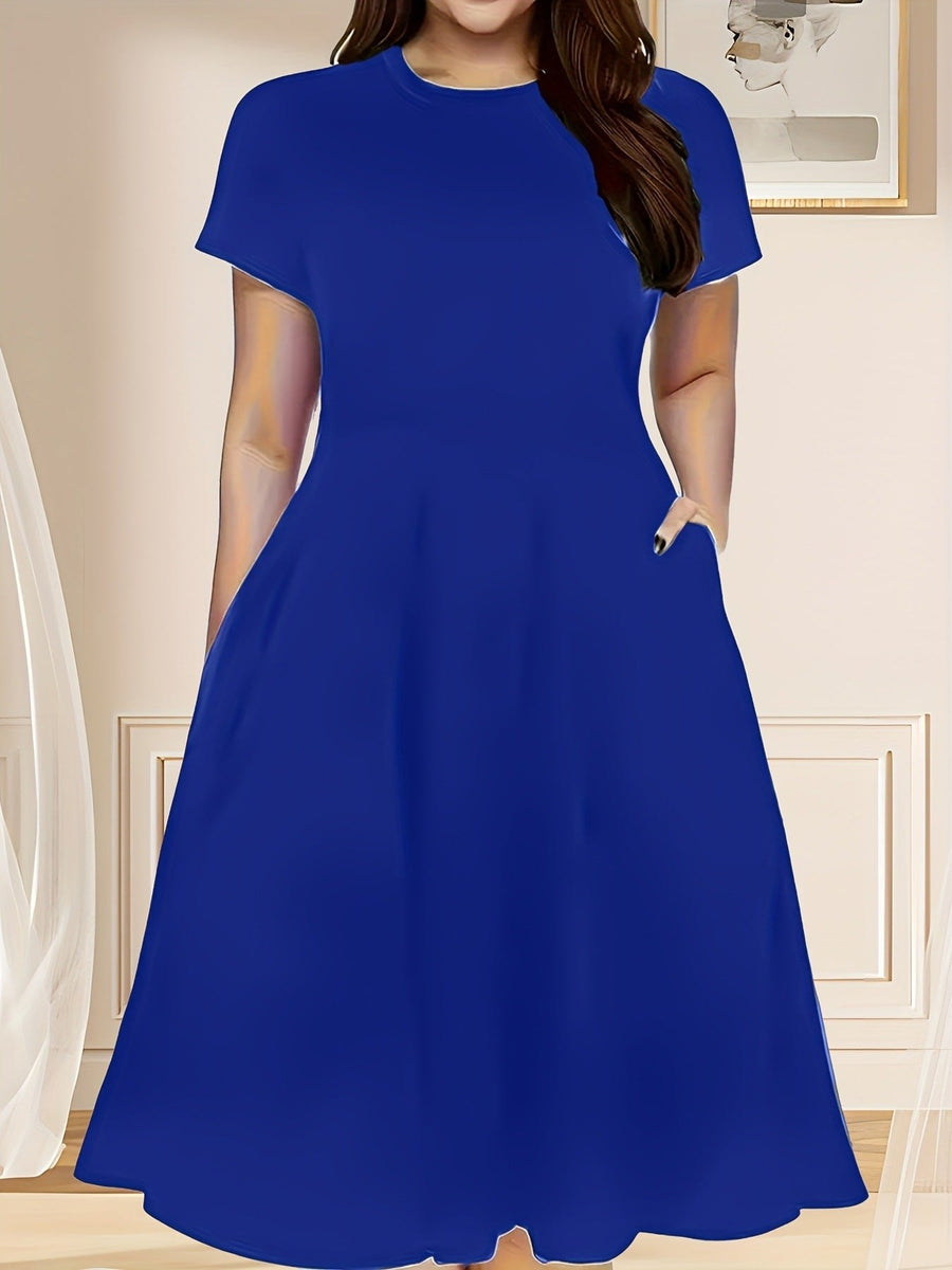 Alice Elegant Maxi Dress with Pockets in Blue