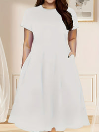 Alice Elegant Maxi Dress with Pockets in White