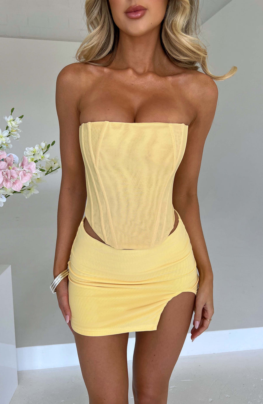 Melanie Mini Skirt - Lemon