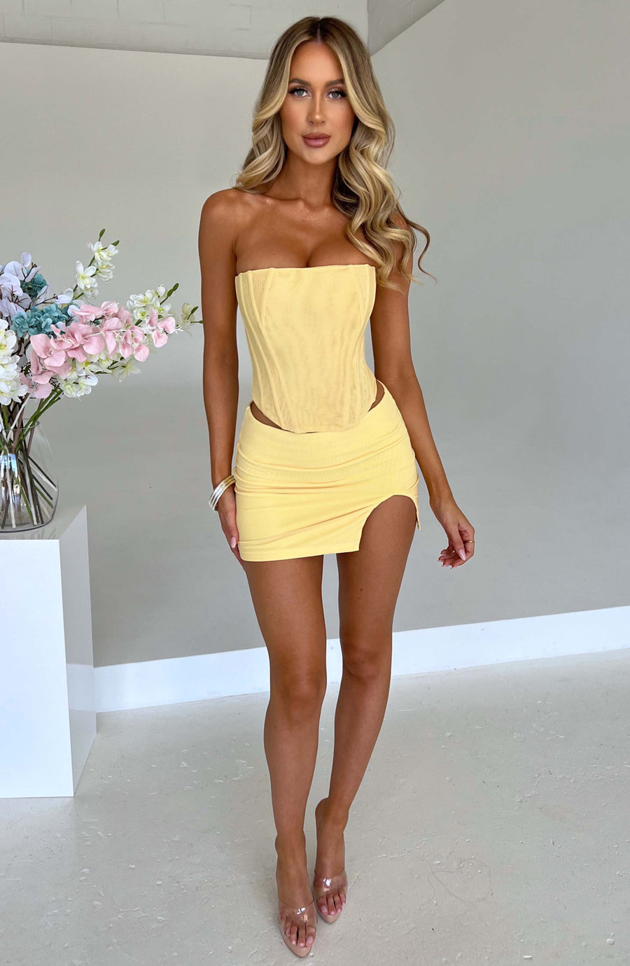 Melanie Mini Skirt - Lemon