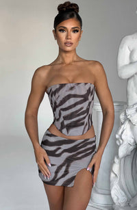 Melanie Mini Skirt - Zebra Print
