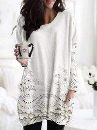 Alinta™ Printed Cozy Sweater in White