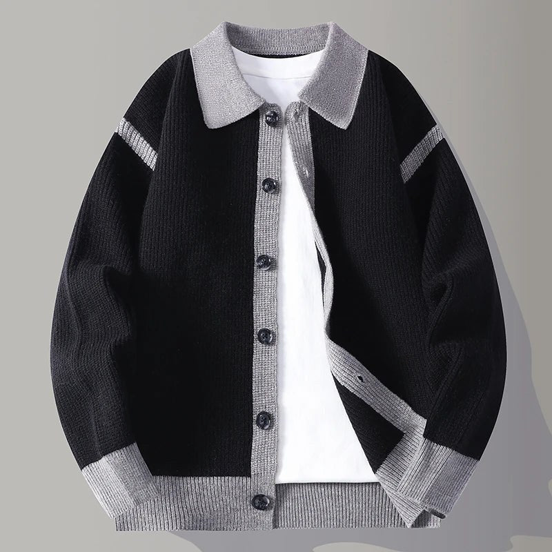 Allen Alpaca Wool Cardigan in Charcoal