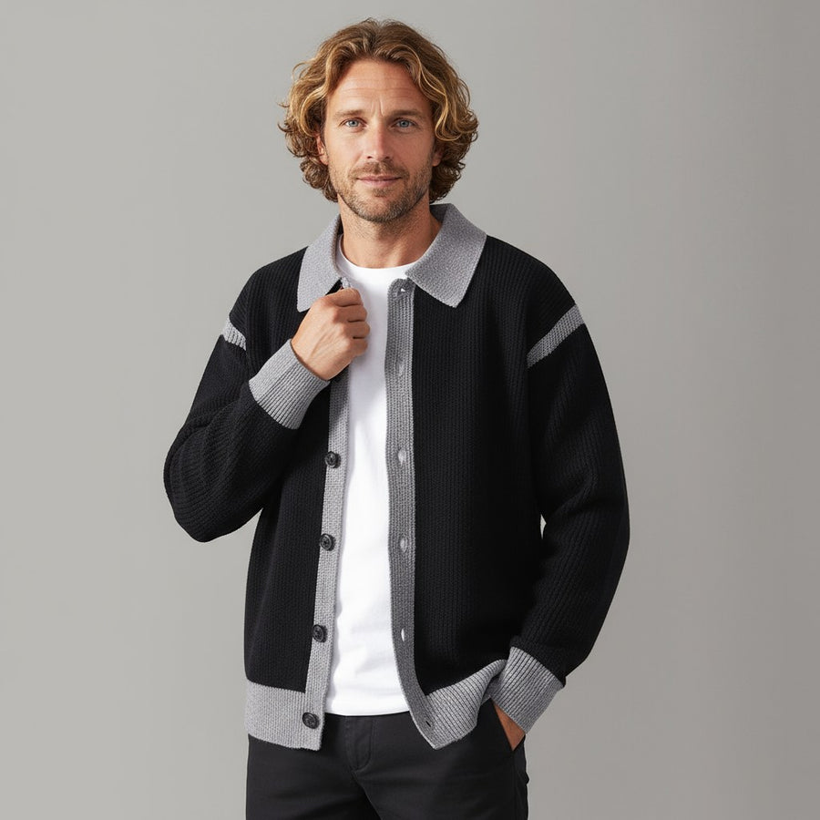 Allen Alpaca Wool Cardigan in Charcoal