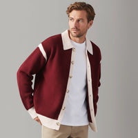 Allen Alpaca Wool Cardigan in Crimson